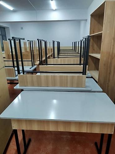 Парты: Парта, Новый, С полками, Для мальчика, Взрослая, ДСП, Платная доставка, цвет - Серый — 8