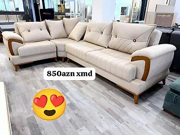 tek divanlar: Künc divan dəsti - Rəng: açıq bej - Dizayn: künc (L-forma) 3-oturacaq — 1