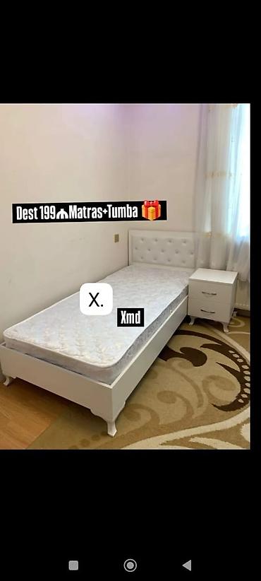 tumbucka: Bir nəfərlik yataq dəsti – Matras + tumbi - Rəng: ağ - Yataq: yumşaq — 1