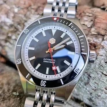 Ručni satovi: San Martin SN0115-G - 39.5mm - Crna - Seiko mehanizam Potpuno nov — 2