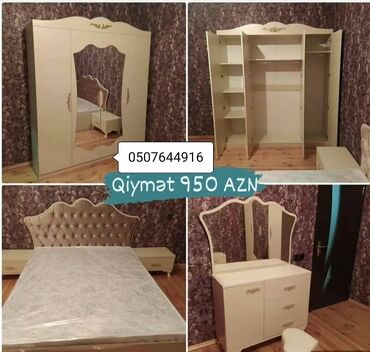 Yataq otağı dəstləri: İkinəfərlik çarpayı, Dolab, Termo, 2 tumba, Azərbaycan, Yeni — 18