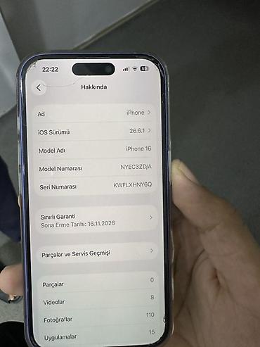 ipad 8 64: IPhone 16, 128 GB, Mavi, Zəmanət — 1