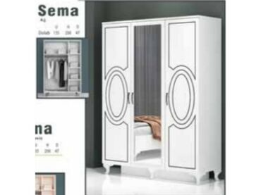 sema mebel instagram: Новый, 3 двери, Распашной, Прямой шкаф, Турция