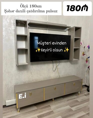 Dolablar: Tv stend tv alti sifarisle hazırlanır. ⚜️Rəng ve olcu seçimi var