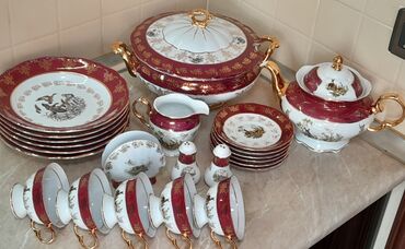 Çay dəstləri və servizlər: Çay dəsti, Farfor, 6 nəfərlik, Çexiya