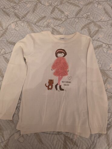 Koftalar, sviterlər: Ağ rəngli, uzunqol qız topu. Üzərində böyük, rəngli Tuiti quşu təsviri — 3