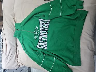 svitir: Yaşıl rəngli yarım-fermuarlı sweatshirt — 1