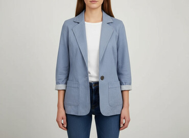 marynarka jeansowa damska massimo dutti: Denim Co, Women's blazer, size S