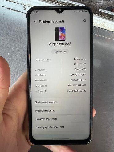 Samsung: Samsung Galaxy A23 5G, 64 GB, rəng - Bej, Zəmanət, Düyməli, Sensor