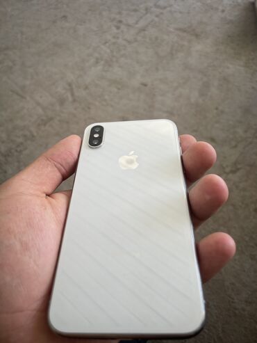 скупка пушка: IPhone X, Колдонулган, 64 ГБ, Ак, Коргоочу айнек, Каптама, 100 %