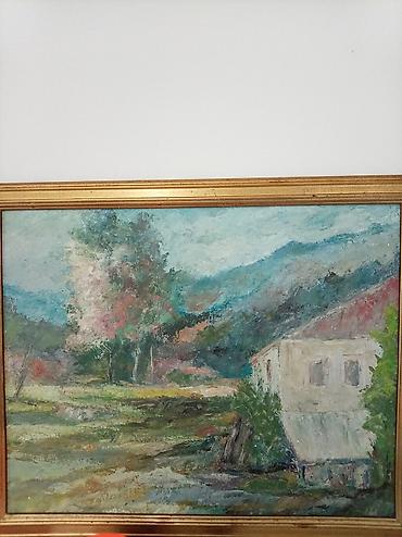 Antique Art Painting: Ulje na platnu – pejzaž sa kućom - Tehnika: ulje na platnu - Motiv — 1