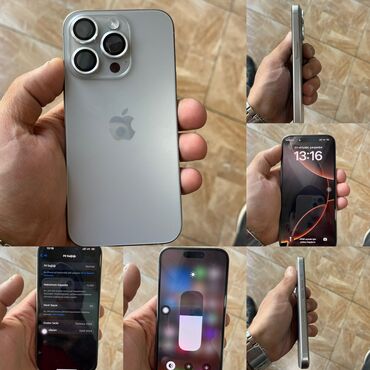 Apple iPhone: IPhone 15 Pro, 128 GB, Gümüşü, Zəmanət, Face ID, Sənədlərlə