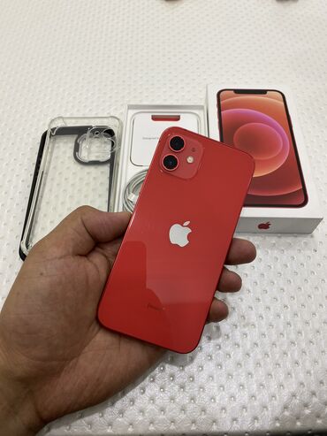 IPhone 12, Б/у, 64 ГБ, Красный, Наушники, Защитное стекло, Чехол, 78 %