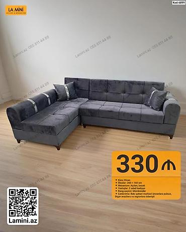 Künc divan – La Mini - Ölçülər: 260 × 160 sm - Mexanizm: Açılan