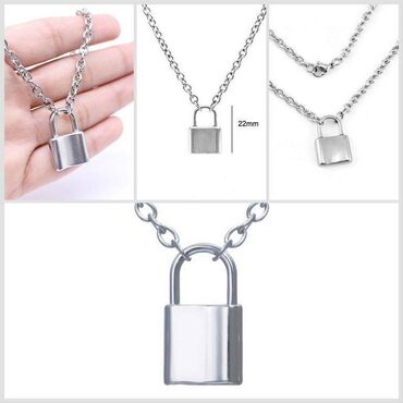 ювелирные украшения серебро: Цепочка из нержавеющей стали, унисекс, ожерелье с замком, длина