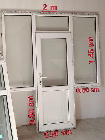 kohnə qapı: PVC pəncərə və qapı dəstləri - Ağ rəngli PVC profillər, iki və tək — 2