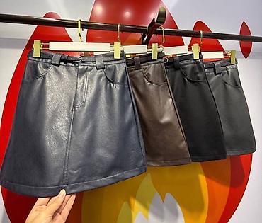 Айымдардын кийими: Юбка, Юбканын модели: Трапеция, Мини, Бели өйдө — 1