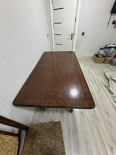 konputer stolu: Taxta yemək/ziyafət masası - Material: tam ağac konstruksiya, tünd — 1