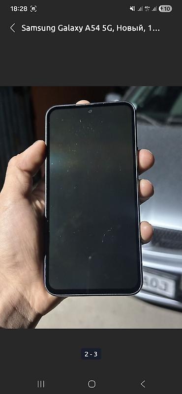 модем сайма: Samsung Galaxy A54 5G, Жаңы, 128 ГБ, түсү - Кара, 2 SIM — 2