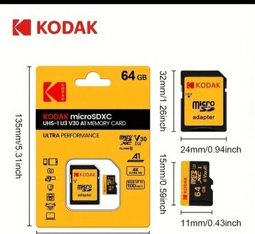 телефон fly с хорошим аккумулятором: Mikro Kart Kodak 64 Gb ➡️ 64 Gb Yaddaş kartı ➡️ 4K Ultra HD ➡️