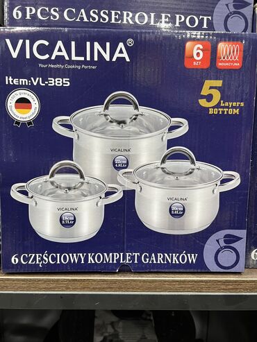 набор нержавеющих кастрюль: Акция! Акция! Акция! Набор посуды Vicalina VL-385 (2.7л./ 3.6 л./