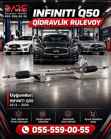🔥 INFINITI Q50 2.0 / 2.2D ÜÇÜN 2014–2017 MODEL — QİDRAVLIK RULEVOY /