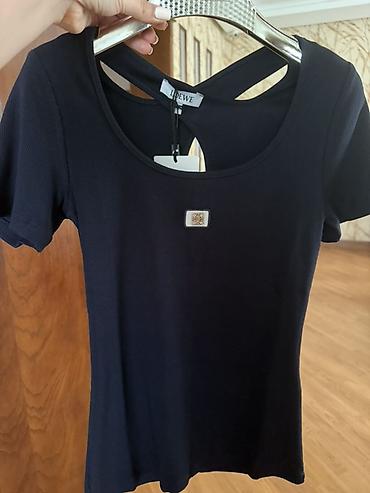 mayka turkce: Qadın qara və tünd göy qısaqol T-shirt kolleksiyası Ümumi — 2