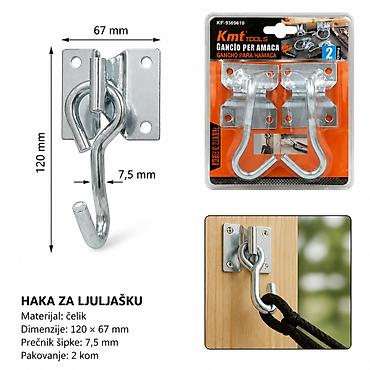 metalne ljuljaske: KMT Ležaljka hamak 9369610 Opis: - Set metalnih kuka/nosača za — 1