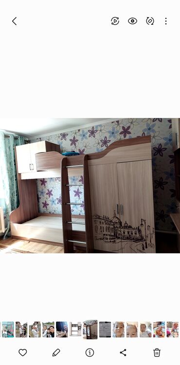 loft стол: Двухъярусная кровать с интегрированным шкафом и лестницей. Кровать