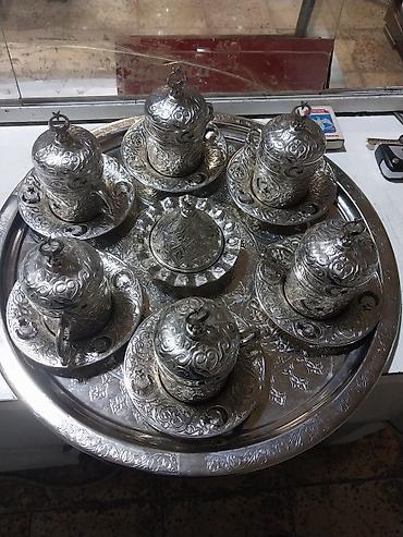 Ev və bağ: Qəhvə dəsti, rəng - Gümüşü, Metal — 2