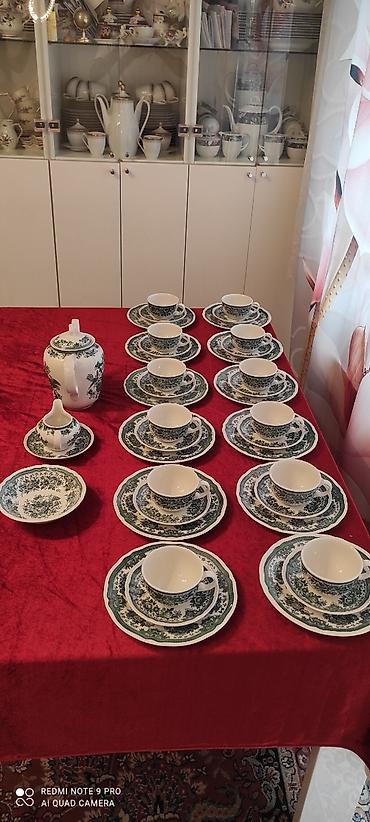 fiqura çayı: Çay dəsti, rəng - Yaşıl, Farfor, Villeroy & Boch, Almaniya — 4