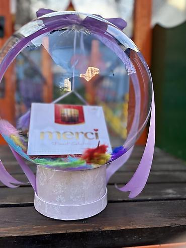 Подарки и сувениры: Подарочные композиции в прозрачном шаре с мягкой игрушкой - — 17