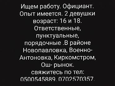 Официант. С опытом
