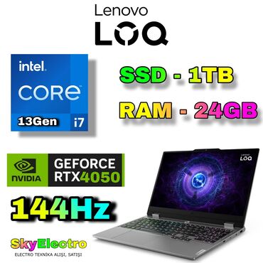 Masaüstü kompüterlər və iş stansiyaları: Yeni Lenovo LOQ, 15.6 ", Intel Core i7, 1 TB, Ünvandan götürmə, Pulsuz çatdırılma, Ödənişli çatdırılma