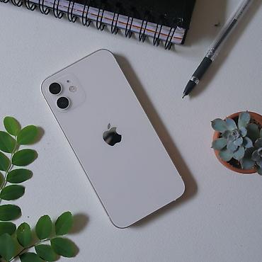 IPhone 12, Б/у, 64 ГБ, Белый, Наушники, Зарядное устройство, 80 % at lalafo.kg IPhone 12, Б/у, 64 ГБ, Белый, Наушники, Зарядное устройство, 80 %