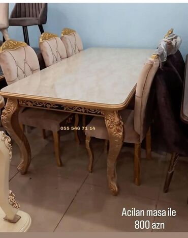 Salon, tibbi mebel: Qonaq otağı üçün, Yeni, 6 stul
