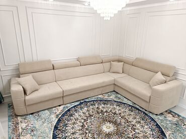 Мебель: Угловой диван, цвет - Бежевый, Новый