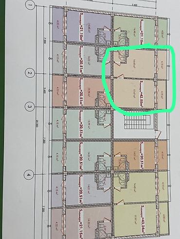 ош квартиру: 2 комнаты, 42 м², Элитка, 4 этаж, ПСО (под самоотделку) — 5