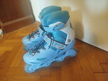 Roleri i rolšue: Podesivi roleri 36-39 plavi,tockici za rolere - ko novi Deciji — 18