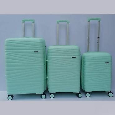 Putni koferi i torbe: Set kofera za putovanje – 3 komada, mint zelena boja - Tvrda školjka — 1