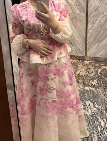 удлиненная куртка: Юбка менен костюм, Юбканын модели: Трапеция, Макси, Блузка, M, L, XL