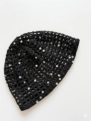 baş ortusu: Məhsul: Qara toxunma Bandana - Material: Əl toxuması, qalın ipliklə — 1
