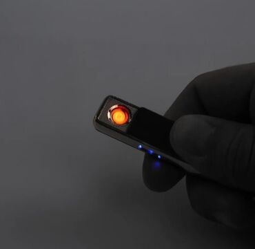 Зажигалки: Электрическая USB-зажигалка с тонким корпусом и глянцевой вставкой — 7