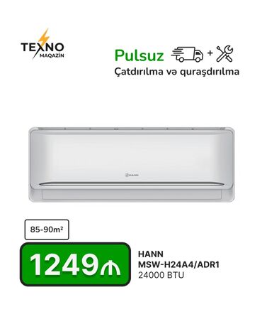 kondisioner tcl: Kondisioner 85-90 kv. m, Split sistem, Pulsuz quraşdırılma