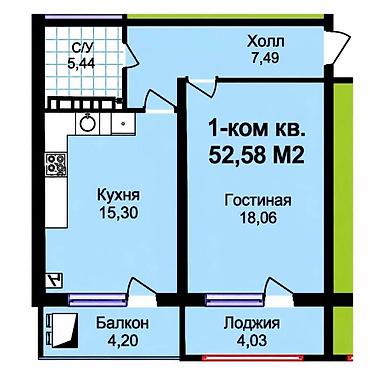 brk group: 1 комната, 52 м², Технопарк 108 серия, 7 этаж, ПСО (под самоотделку) — 5