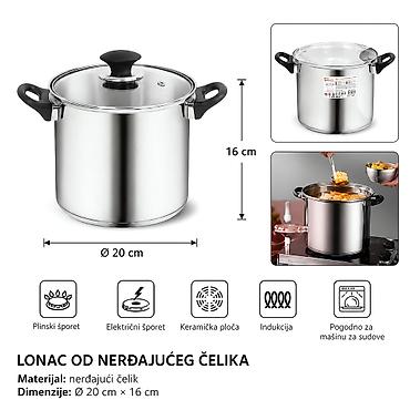 KMT Duboka šerpa od nerđajućeg čelika 2419773 Duboki lonac idealan za