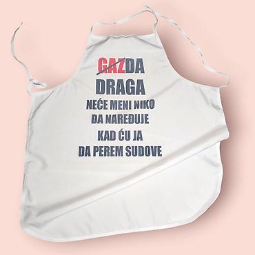 Kuhinjski tekstil: Kecelje personalizovane sa štampom po zelji. Kecelje u živim bojama — 10