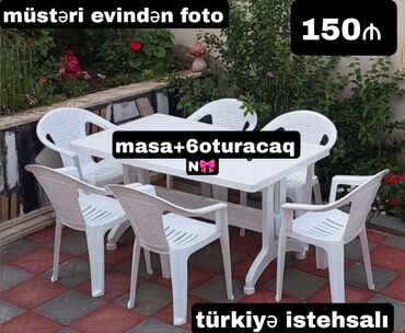Mətbəx mebeli: Balkon üçün, Yeni, Kvadrat masa, 6 stul