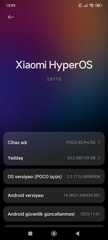 rom pro: Poco X5 Pro 5G, 128 GB, rəng - Qara, Sənədlərlə, Barmaq izi — 4