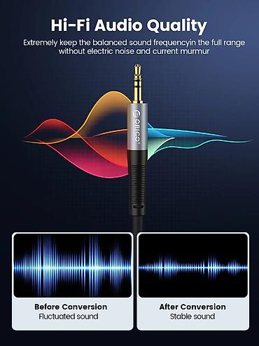 Elektronika: 🔌 Orico-AXW-50-BK-BP (5 metr) audio kabeli smartfonlar, kompüterlər — 6